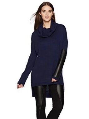 BCBGMaxAzria Navy Cowl Neck Sweater